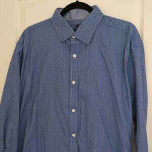 English Laundry Men's Blue White dots Dress Shirt - Size 17.5 32/33